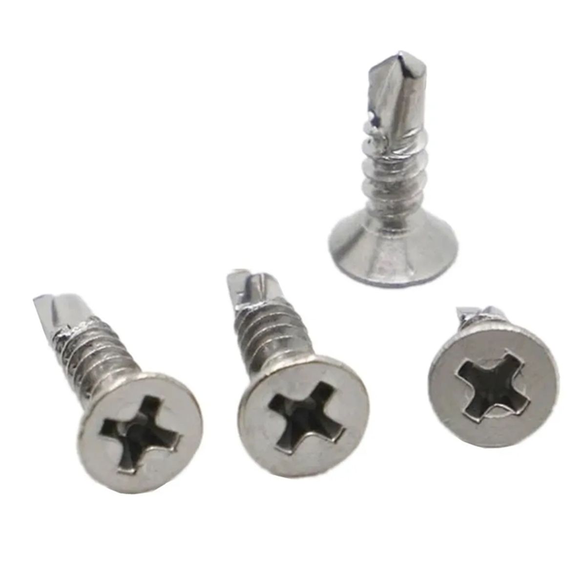 GENERICO - Tornillo Cabeza Plana Punta Broca 8x1/2 1000 Pcs Sl19842