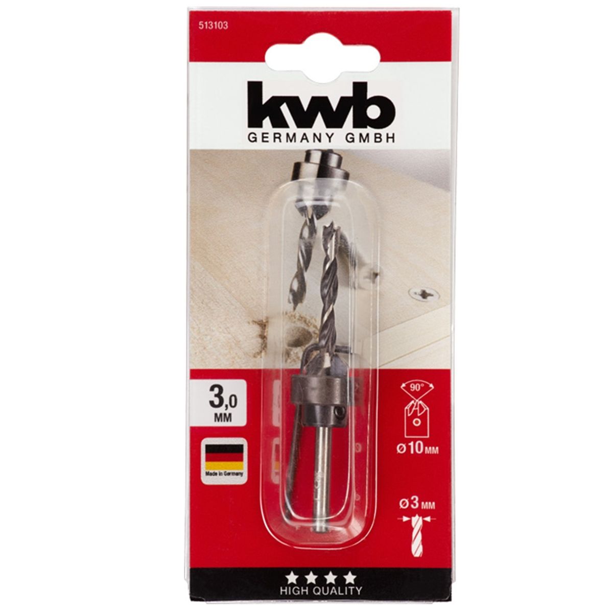 KWB - Broca Avellanadora Madera Plastico Pvc 3mm Kwb