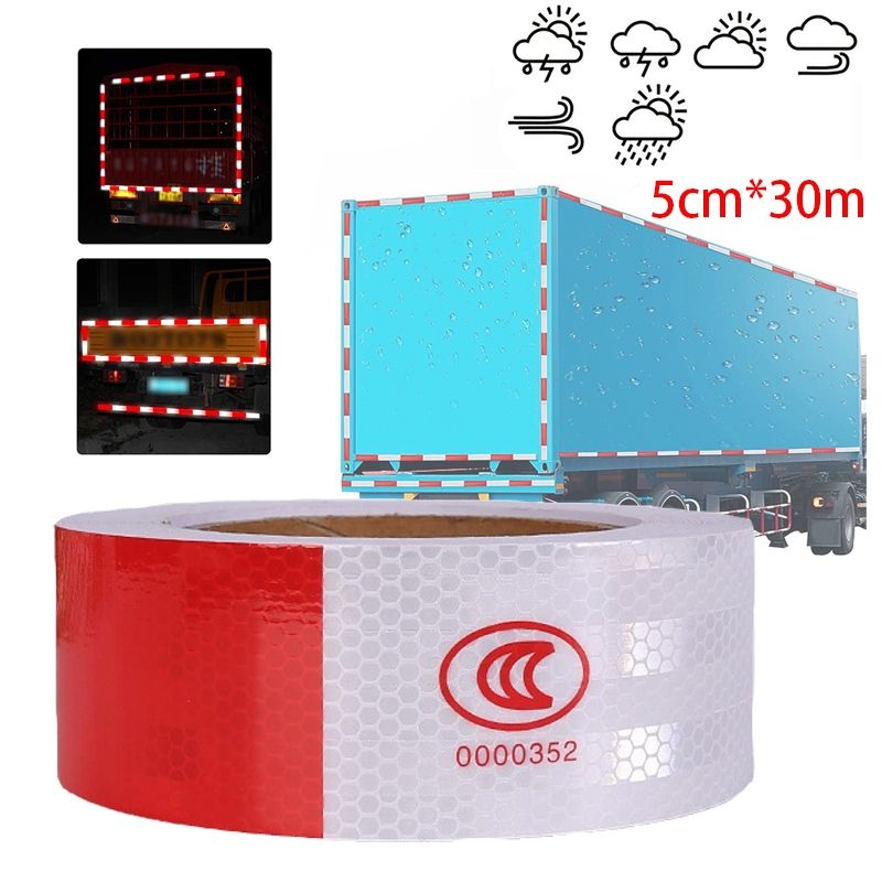 GENERICO - Cinta Reflectante De Seguridad Impermeable Bicolor 5cm30m