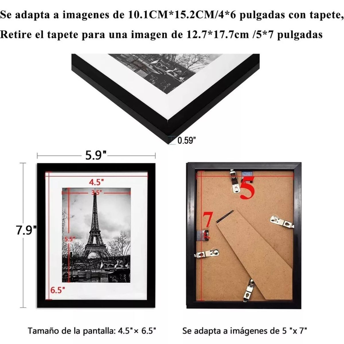 KUANGYE - Marcos De Foto Set 5 Unidades Cuadros Decorativos