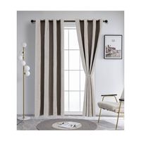 Cortina beige claro 100% black out goma GRIS con argolla 5 CM 2 paños