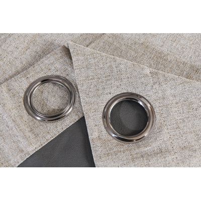 Imagen 2 del producto Cortina beige claro 100% black out goma GRIS con argolla 5 CM 2 paños