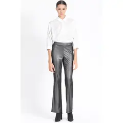 LIOLA - Pantalon Flare Leggins Metalizado, Negro