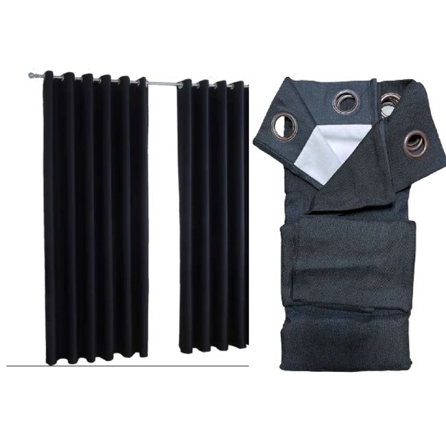 DIANA - CORTINA  Blackout negra  GOMA BLANCA 2 PAÑOS 140X215 CADA PAÑO