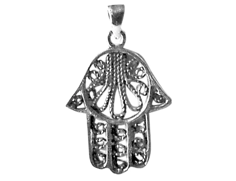 Colgante Mano Fatima Plata Fina 925 Plateado TALLA UNICA
