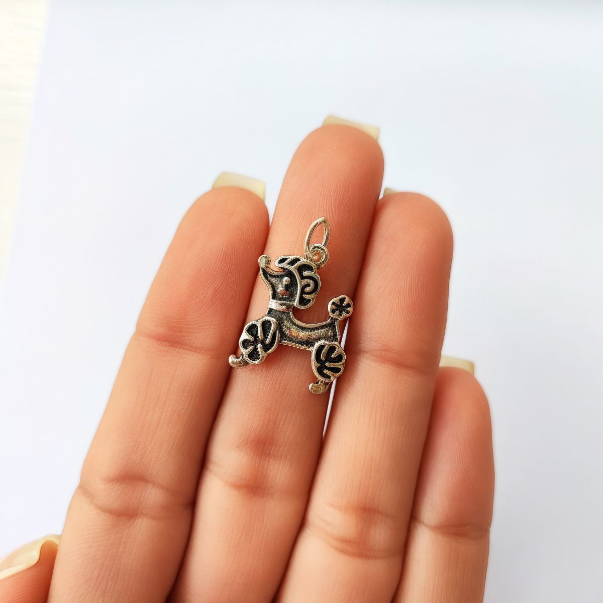COGGIOLA - Colgante Perro Plata Fina 925 Envejecida