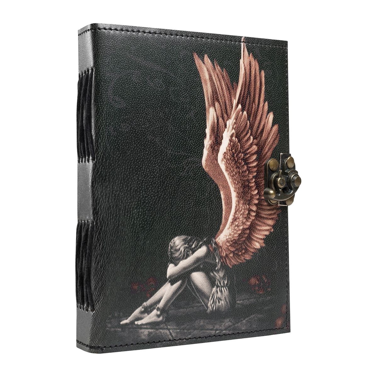 FRANZ MOSSI - Cuaderno Diario Libreta De Cuero Broche Metal Franz Mossi