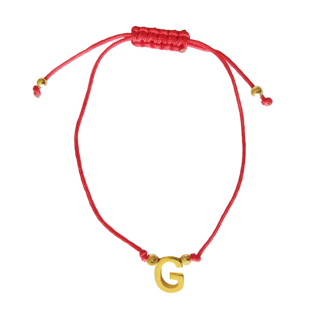 COGGIOLA - Pulsera Letras G Cordón Rojo Enchapado Oro 18K
