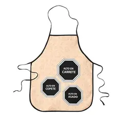GENERICO - Delantal Cocina Pechera Parrillero Estampado Sellos