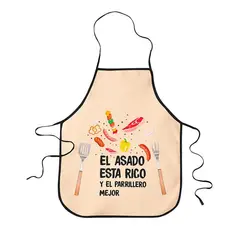 GENERICO - Delantal Cocina Pechera Dieciochero Estampado Anticucho