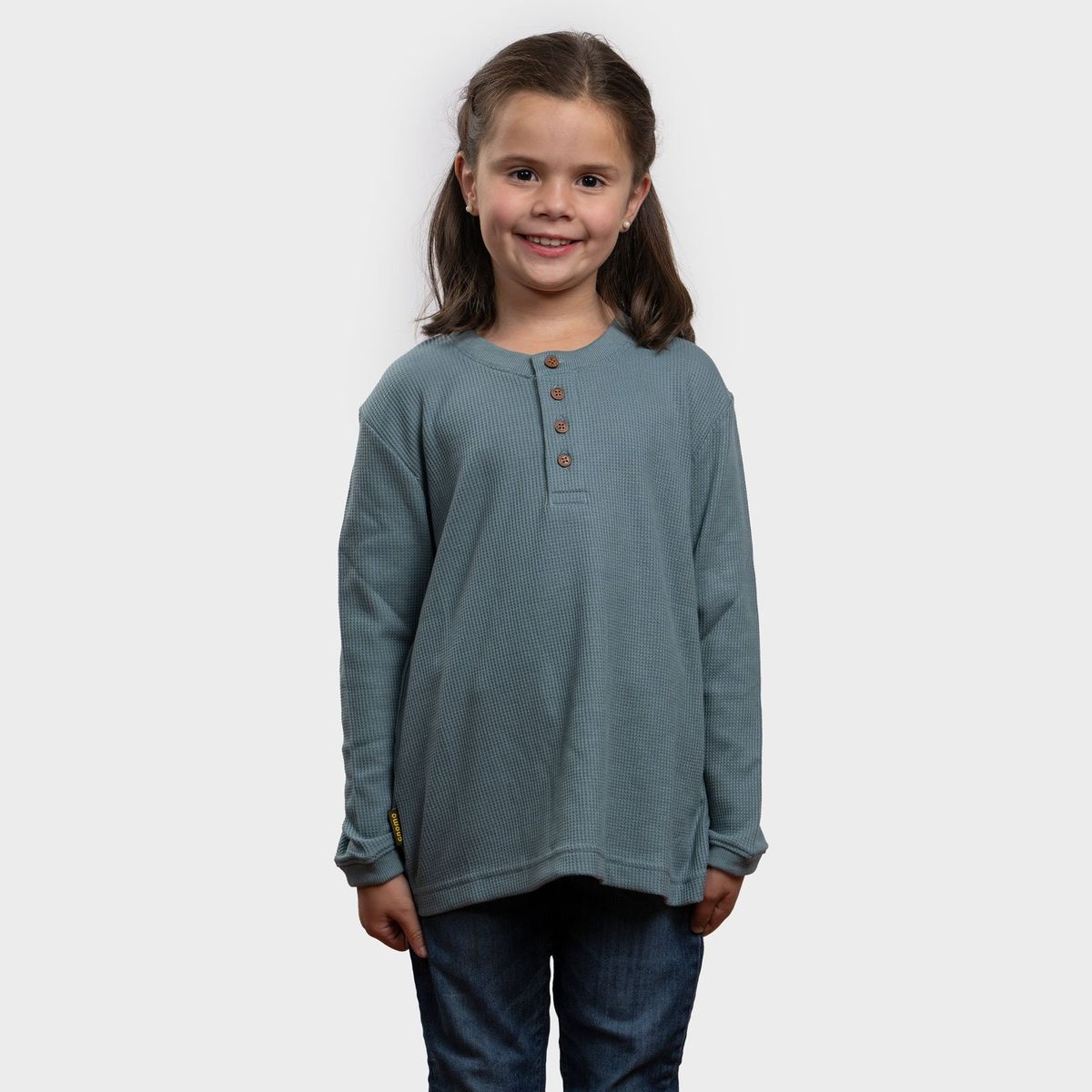 GNOMO - Polera Lodlamita Waffle Manga Larga Kids Gnomo