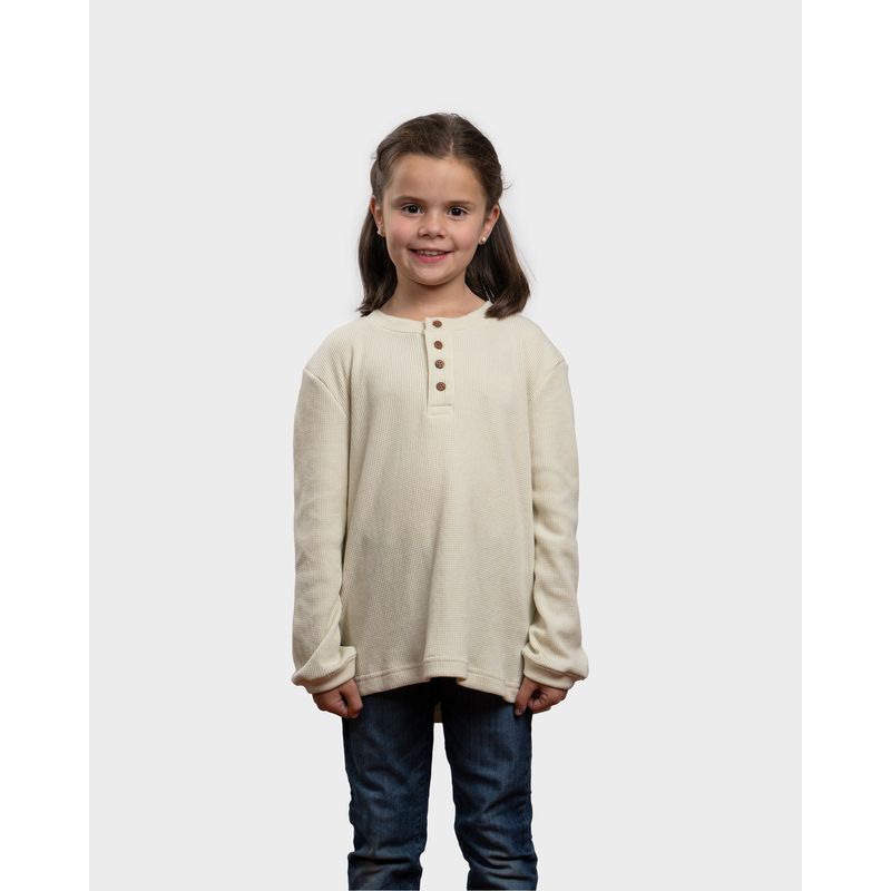 GNOMO - Polera Lodlamita Waffle Manga Larga Kids Gnomo