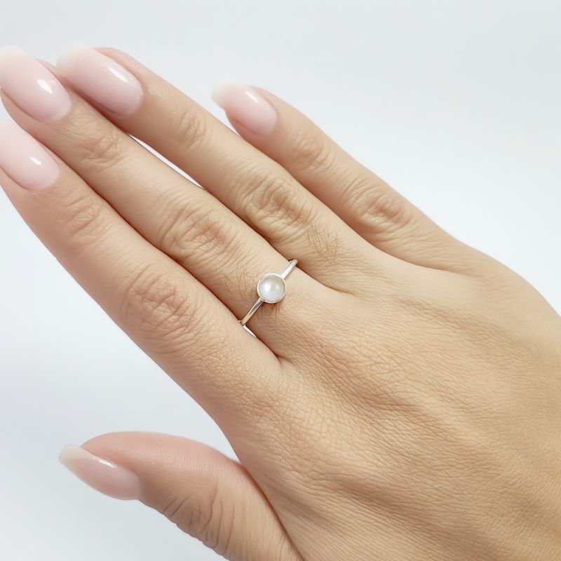 ANDREA COGGIOLA JOYAS - Anillo Priya Perla de Río Plata Fina 925