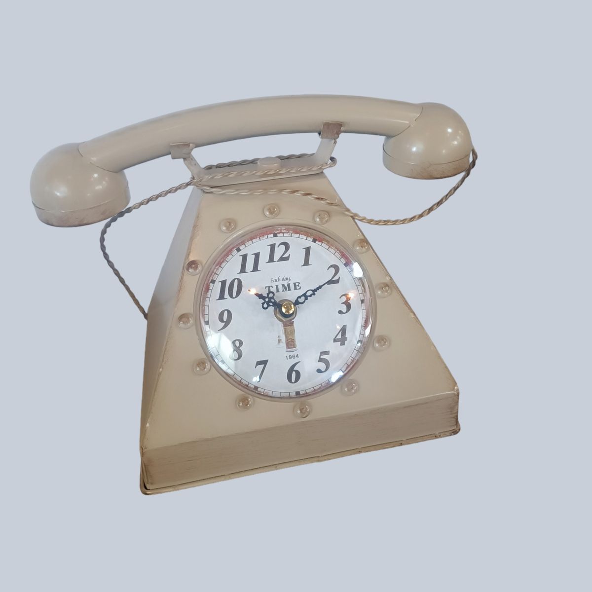 GENERICO - RELOJ TELEFONO RETRO VINTAGE METAL COLOR BEIGE