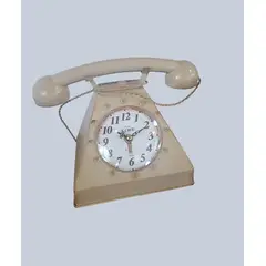 GENERICO - RELOJ TELEFONO RETRO VINTAGE METAL COLOR BEIGE