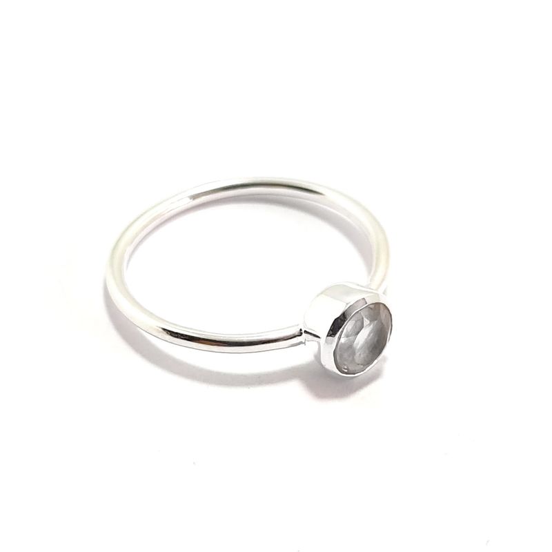 ANDREA COGGIOLA JOYAS - Anillo Priya Cuarzo Blanco Plata Fina 925