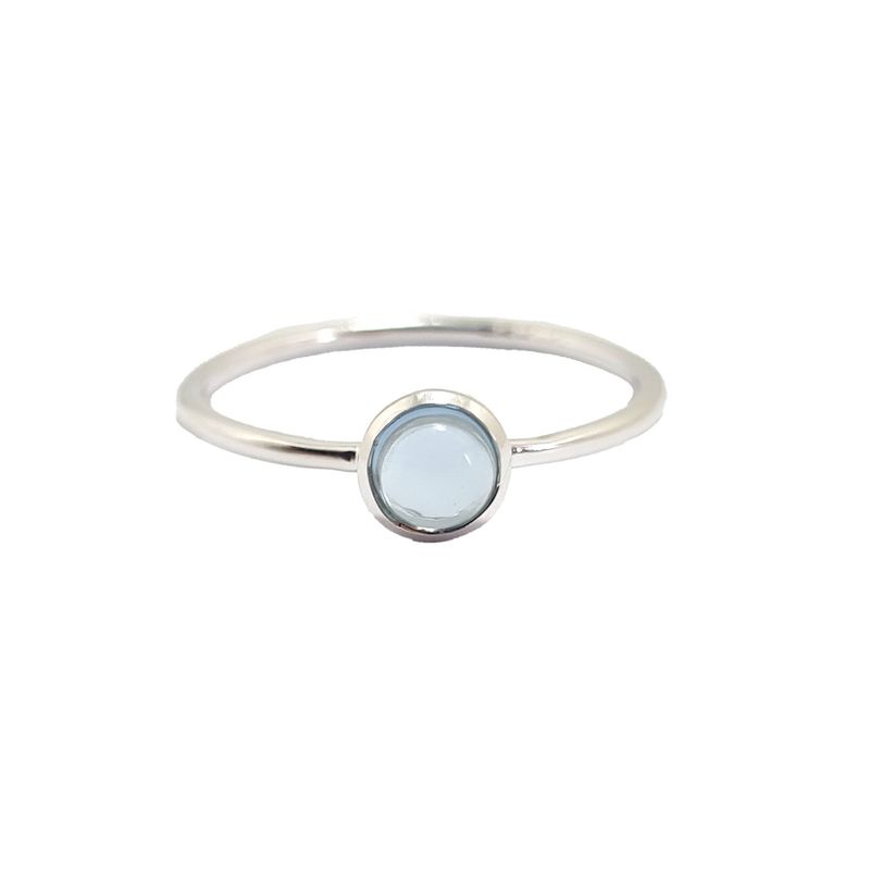 ANDREA COGGIOLA JOYAS - Anillo Priya Topacio Celeste Plata Fina 925