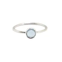 COGGIOLA - Anillo Priya Topacio Celeste Plata Fina 925