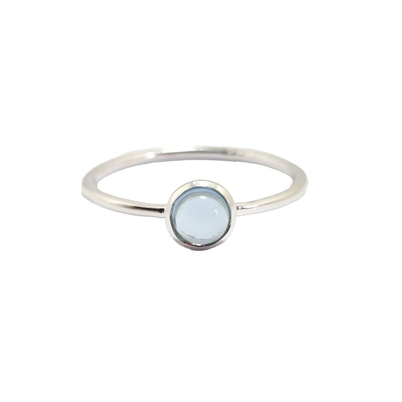 ANDREA COGGIOLA JOYAS - Anillo Priya Topacio Celeste Plata Fina 925