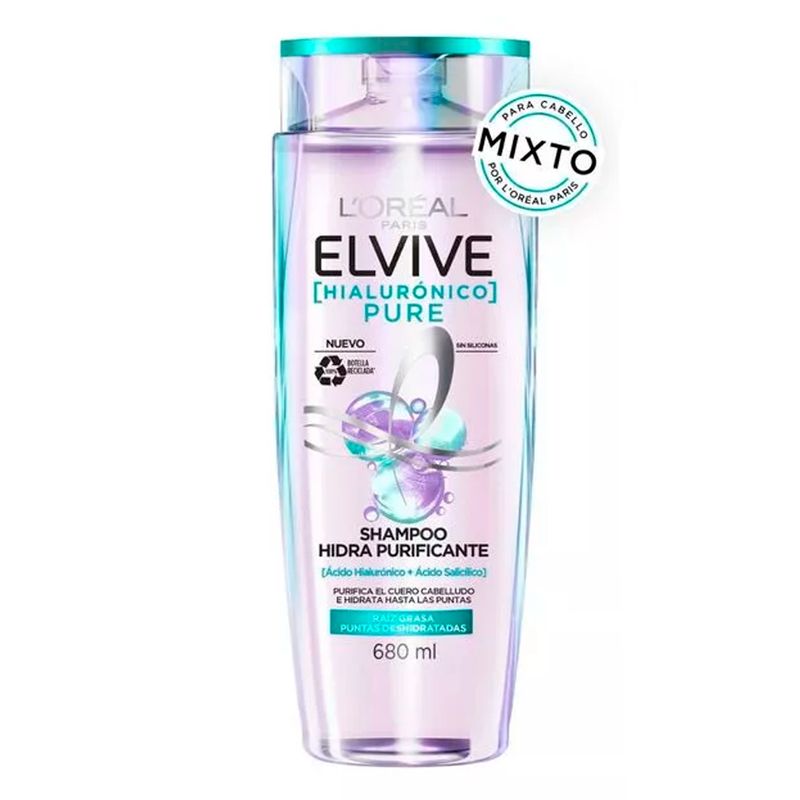ELVIVE - Shampoo Hidra Purificante Hialuronico Pure 680ml Elvive