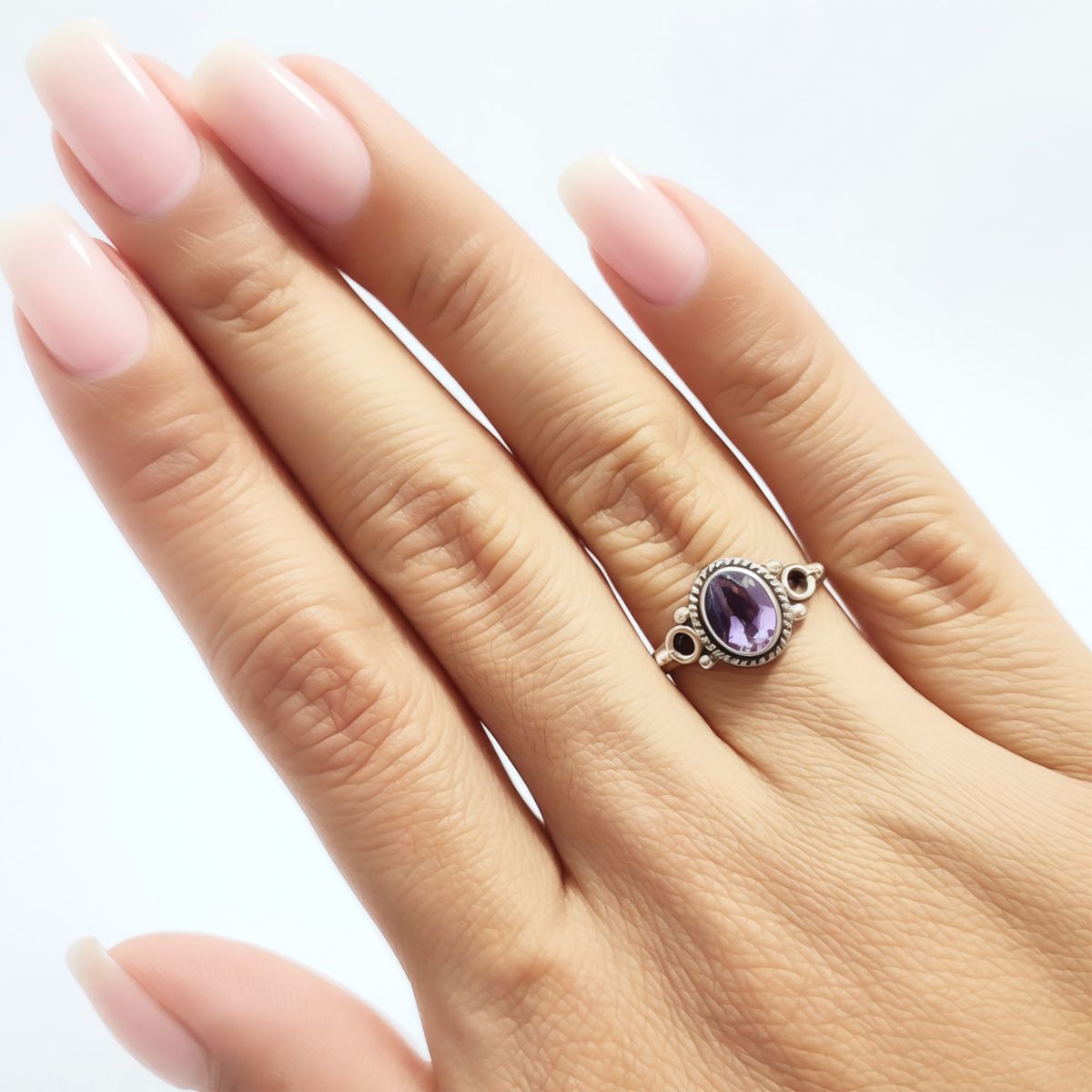 ANDREA COGGIOLA JOYAS - Anillo Sansa Amatista Plata Fina 925