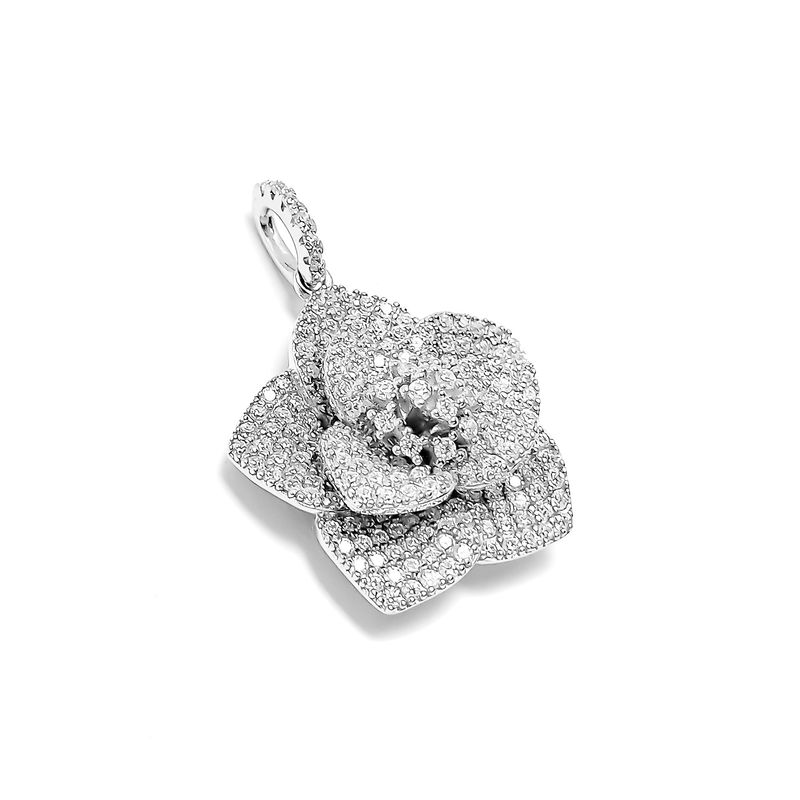 ANDREA COGGIOLA JOYAS - Colgante Flor De Loto Circón Plata Fina 925