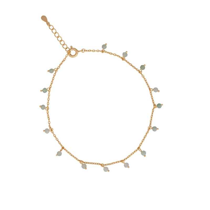 BOAZ JOYAS - Tobillera Ina green bañada en oro