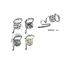 GENERICO - Correa Extensible Para Arnés Color Blanco y Negro Patitas 5m