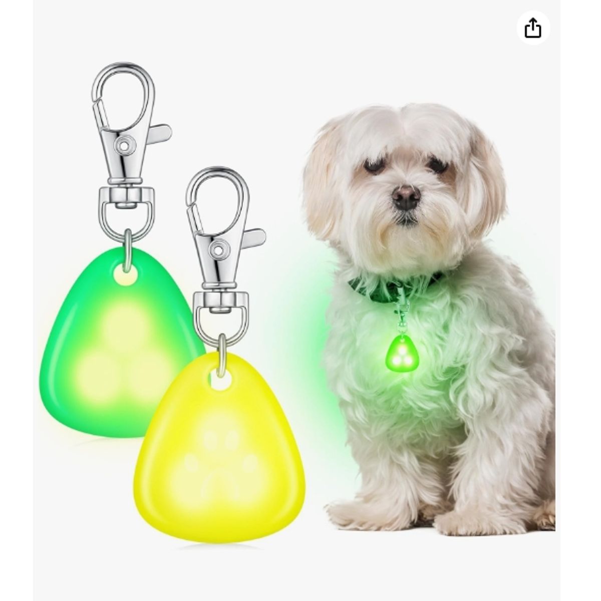 GENERICO - Collar Para Mascotas Luz Led Patitas Perros Y Gatos Verde