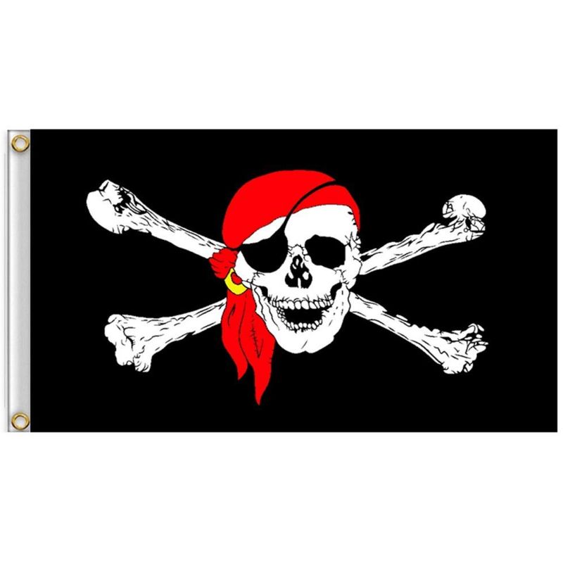 GENERICO - Bandera de Jolly Roger bufanda roja de 150cm x 90cm