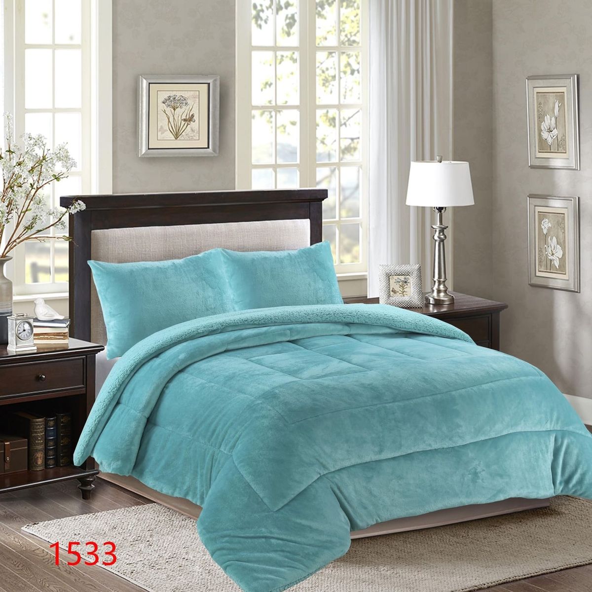 GENERICO - Cubrecama Unicolor Con Chiporro y Plush Invierno  KING FY