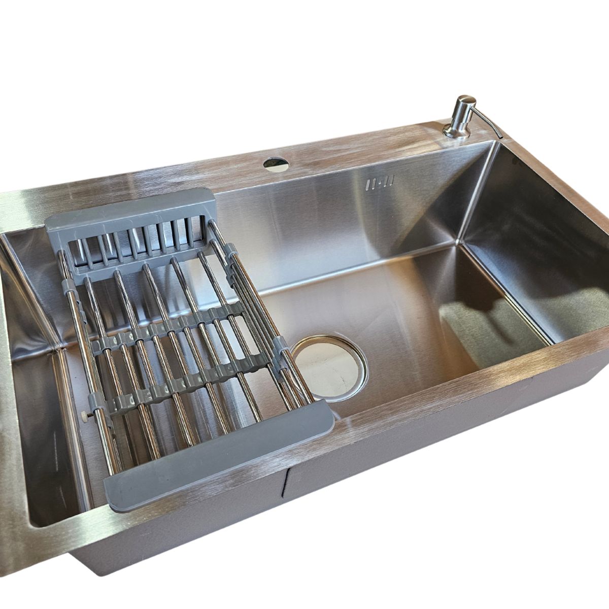 MODERN SPACE - Lavaplatos 75x45 Cm Plateado Deluxe + Rejilla y dispensador