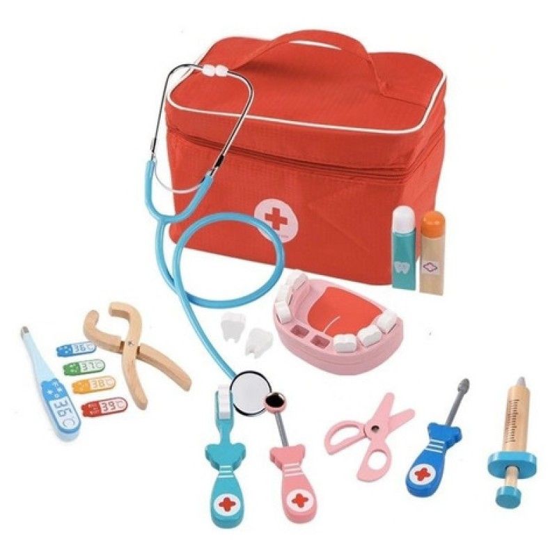 GENERICO - Juguete Bolso Doctor Y Dentista Madera Didactico