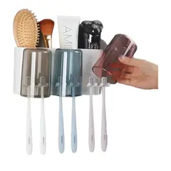GENERICO - Porta cepillo de dientes Organizador Cepillo Dientes 3 Vaso