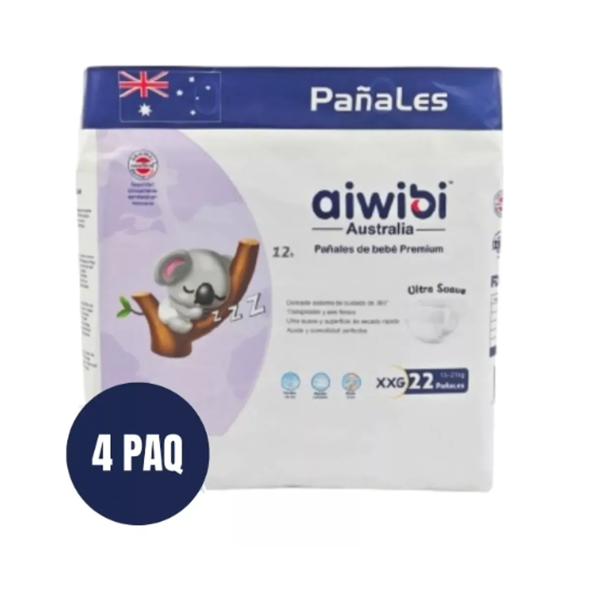 GENERICO - Pañales Aiwibi Ultra Suave XXG X4 88 Und