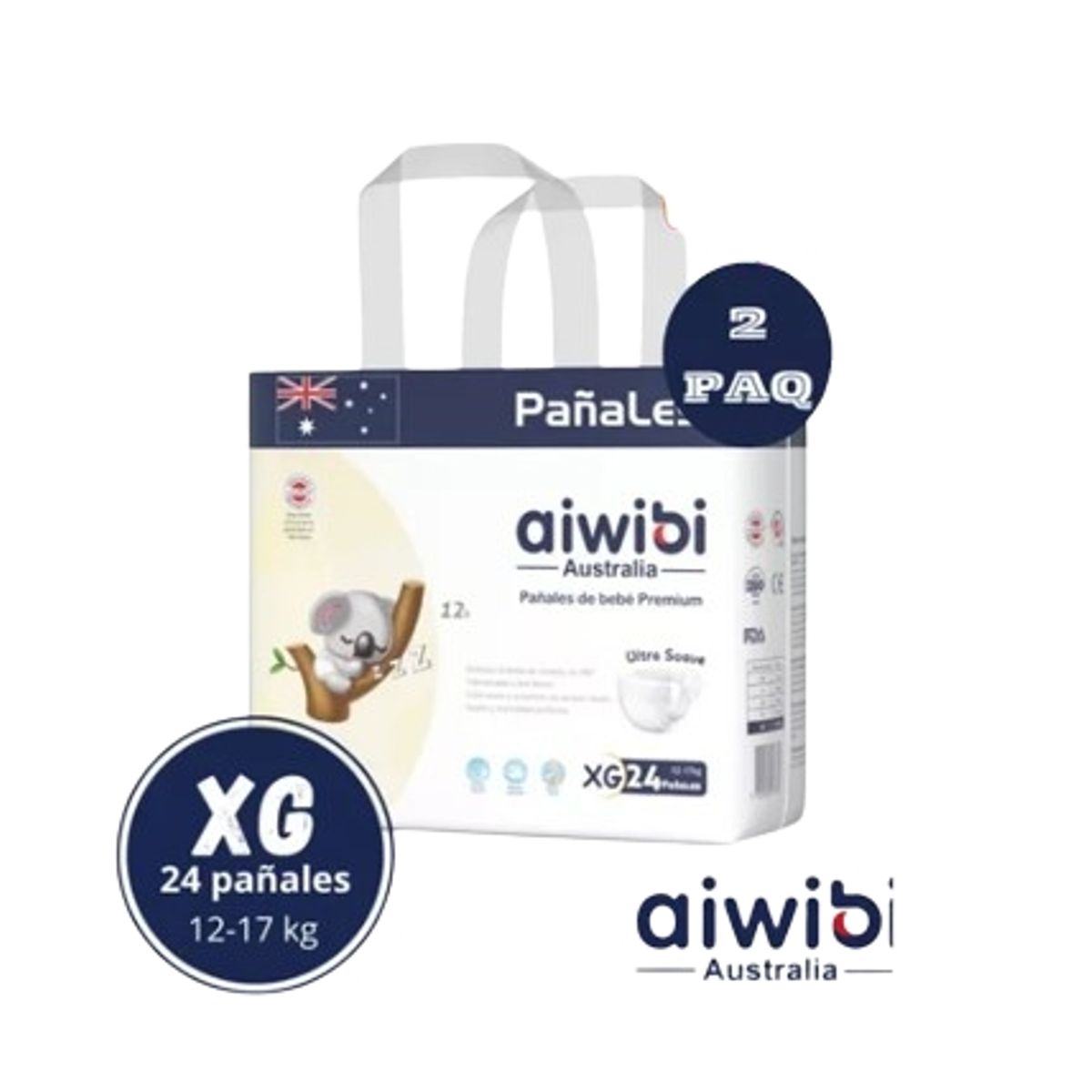 GENERICO - Pañales Aiwibi Ultra Suave XG X2 48 Und