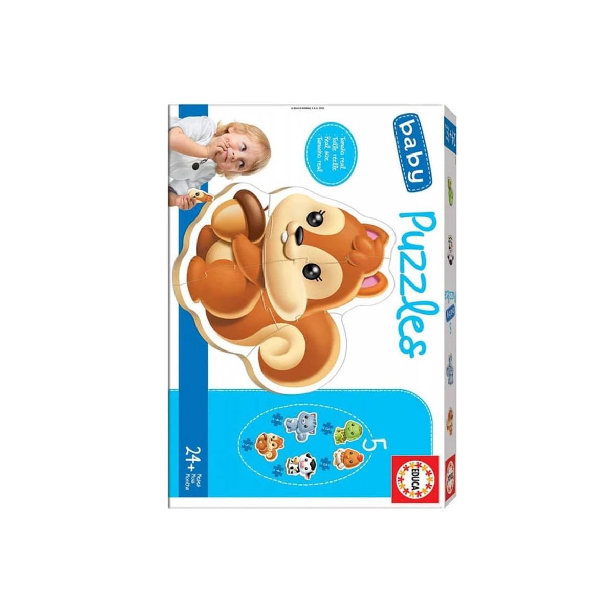 EDUCA - Puzzle Infantil 3 A 5 Piezas Diseño 5 Animales - SC