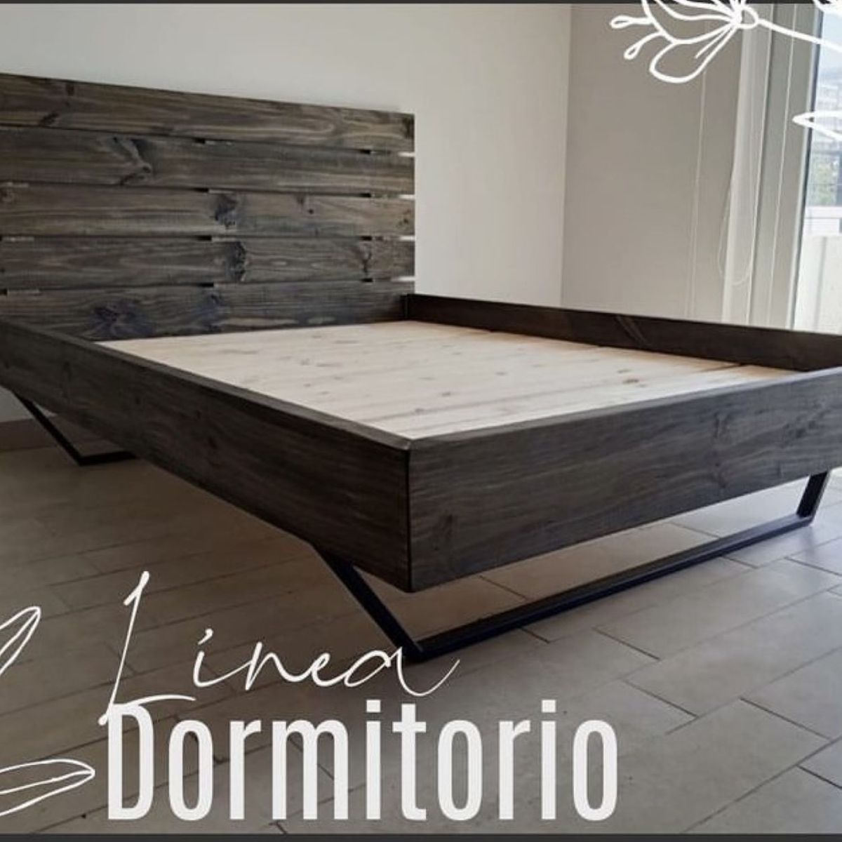 GENERICO - Cama Rëfël dos plazas color carbonizado