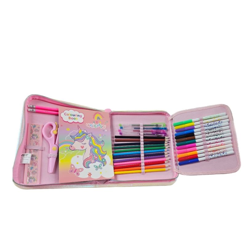 GENERICO - Set De Arte Maleta 36 Piezas Lápices Para Colorear Unicornio