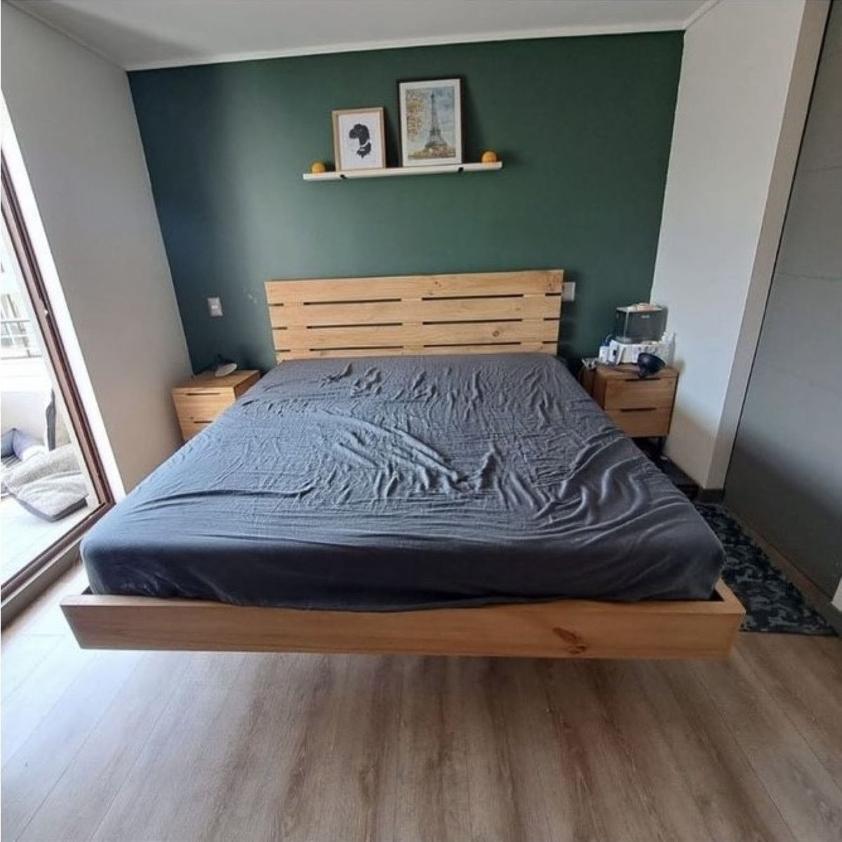 GENERICO - Cama Rëfël dos plazas color miel