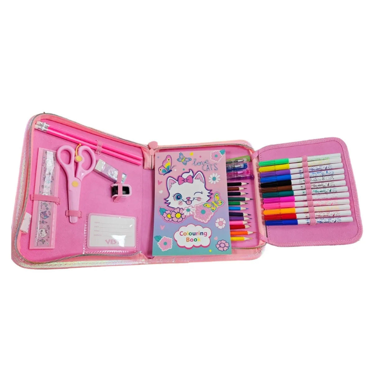 GENERICO - Set De Arte Maleta 36 Piezas Lápices Para Colorear Gato Cat