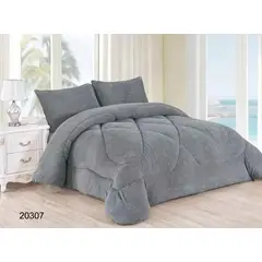 GENERICO - COBERTOR GRIS UNICOLOR PLUSH CON CHIPORRO 2 PLAZA ROUSS