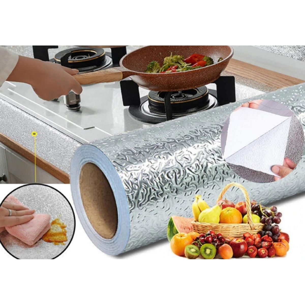 GENERICO - Papel Autoadhesivo Para Cocina 3m  60cm