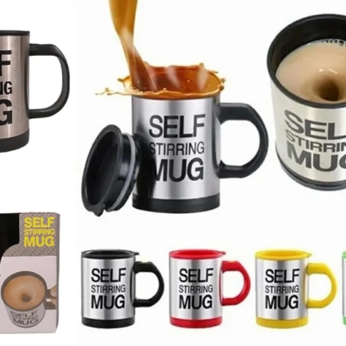 GENERICO - Taza Revolvedora Mezcladora De Cafe Automatica Negro