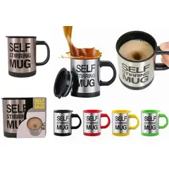 GENERICO - Taza Revolvedora Mezcladora De Cafe Automatica Negro