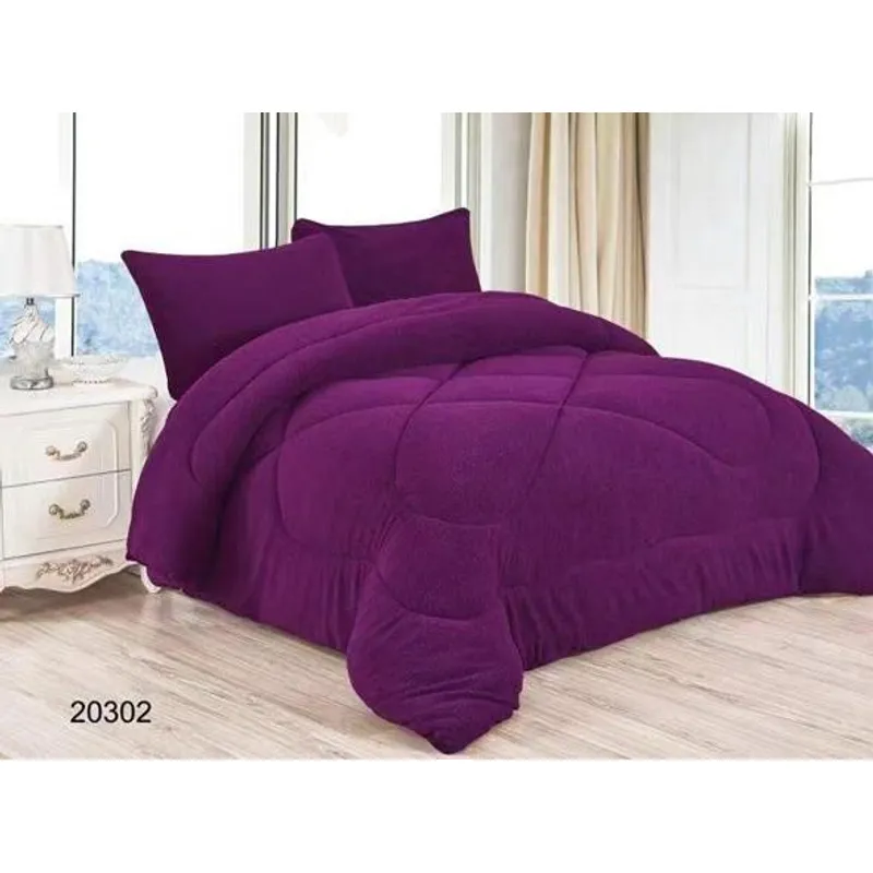 GENERICO - COBERTOR MORADO DISEÑO UNICOLOR PLUSH CON CHIPORRO 2 PLAZA ROUSS