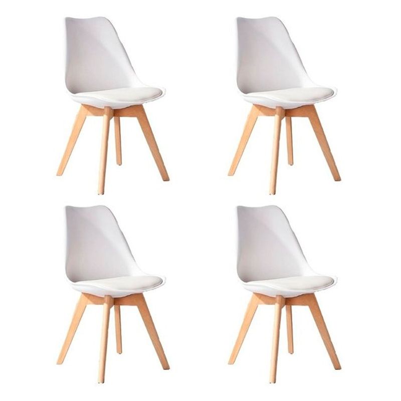 GENERICO - Pack de 4 Silla Clasica Estilo Tulip BLANCO