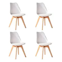 GENERICO - Pack de 4 Silla Clasica Estilo Tulip BLANCO