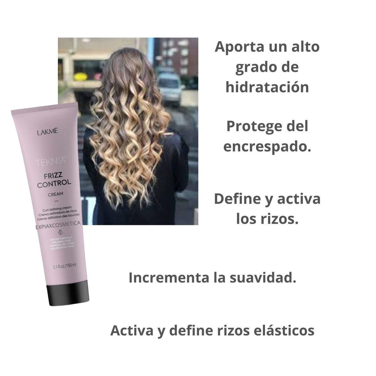 LAKME - Crema de Rizos Frizz Control Lakme Teknia Curl 150ml Hidrata Define Controla Brillo