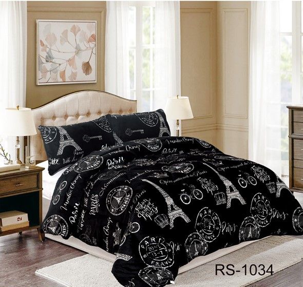 Quilt Ropa Cama Almacenes Paris GENERICO COBERTOR NEGRO DISEÑO